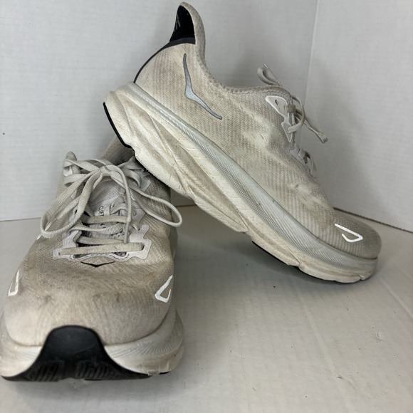 Hoka One One Clifton 9 White Running Shoes Mens 10.5 2E Wide - Picture 4 of 9